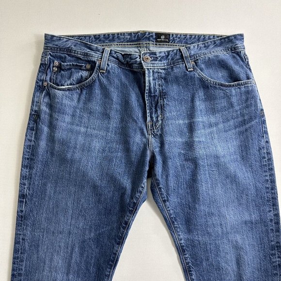 AG Adriano Goldschmied Jeans Men 38x33 Blue Tellis Straight Modern Slim Stretch - Picture 3 of 11